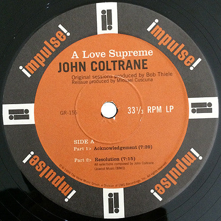 John Coltrane : A Love Supreme (LP, Album, RE, RM, TML)