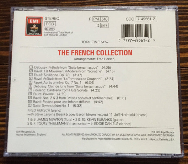 Fred Hersch : The French Collection (Jazz Impressions Of French Classics) (CD, Album)