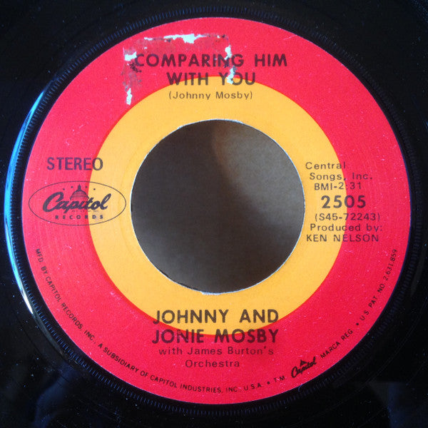 Johnny And Jonie Mosby* With James Burton's Orchestra : Hold Me, Thrill Me, Kiss Me / Comparing Him With You (7", Single)