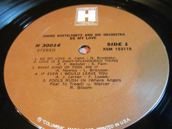 André Kostelanetz And His Orchestra : Be My Love (LP, Album)