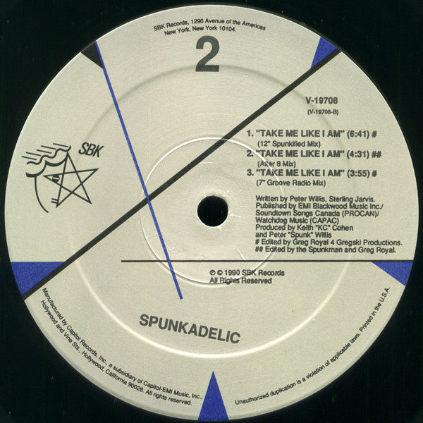 Spunkadelic : Take Me Like I Am (12", Single)