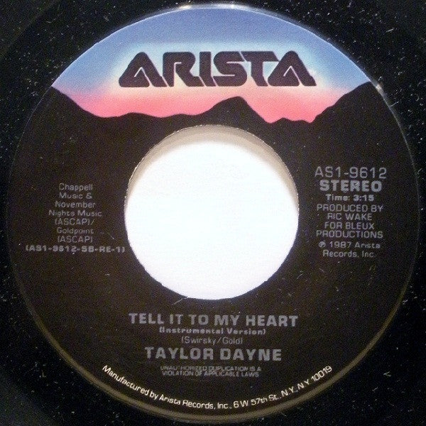 Taylor Dayne : Tell It To My Heart (7", Single)