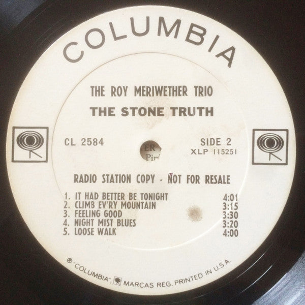 The Roy Meriwether Trio : The Stone Truth (LP, Mono, Promo)