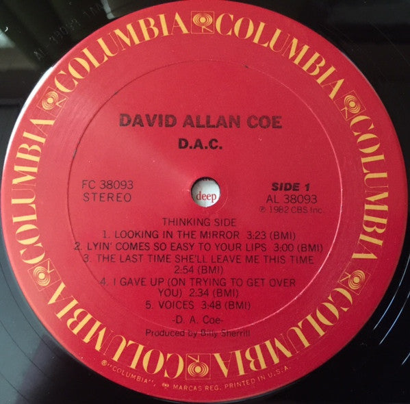 David Allan Coe : D.A.C. (LP, Album, Car)