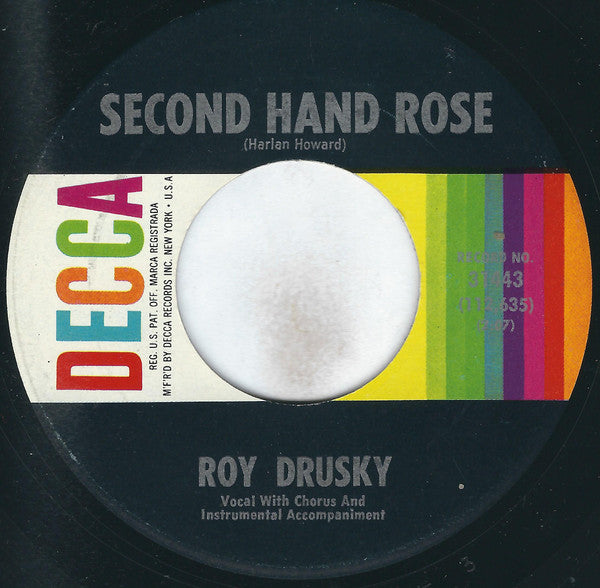 Roy Drusky : Second Hand Rose (7", Single, Pin)