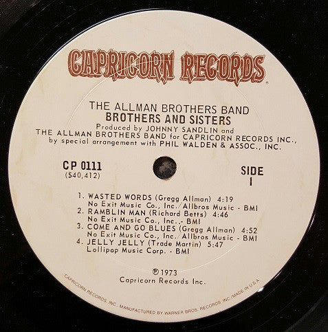 The Allman Brothers Band : Brothers And Sisters (LP, Album, M/Print, Ter)
