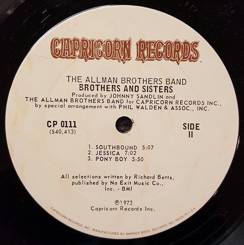 The Allman Brothers Band : Brothers And Sisters (LP, Album, M/Print, Ter)