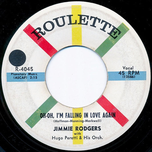 Jimmie Rodgers (2) : Oh-Oh, I'm Falling In Love Again (7", Single)