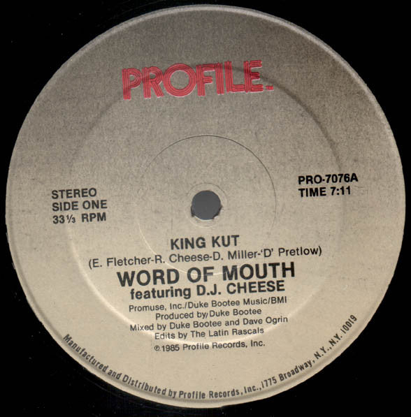 Word Of Mouth (2) Featuring D.J. Cheese* : King Kut (12", Single)