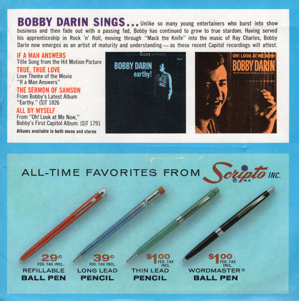 Bobby Darin : Scripto Inc. Presents Bobby Darin (7", EP, S/Edition)