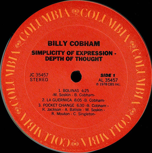 Billy Cobham : Simplicity Of Expression - Depth Of Thought (LP, Album)