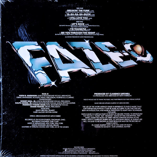 Faze-O : Breakin' The Funk (LP, Album, RI)