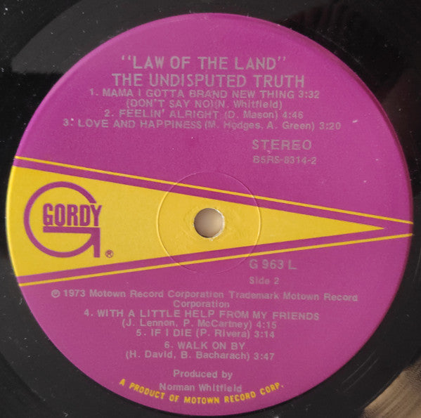 The Undisputed Truth : Law Of The Land (LP, Album)