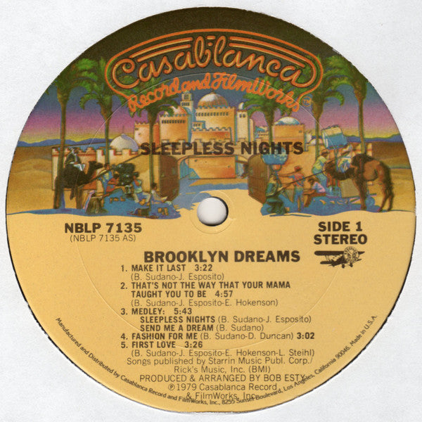 Brooklyn Dreams : Sleepless Nights (LP, Album, PRC)