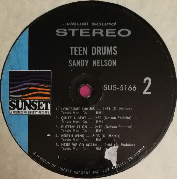 Sandy Nelson : Teen Drums (LP, Comp, Styrene)