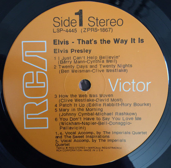 Elvis Presley : That's The Way It Is (LP, Album, Ind)