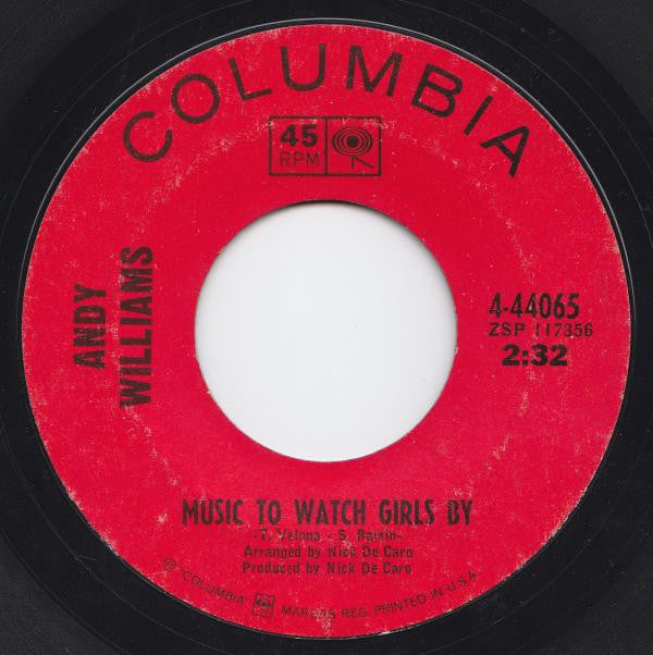 Andy Williams : Music To Watch Girls By / The Face I Love (7", Single)