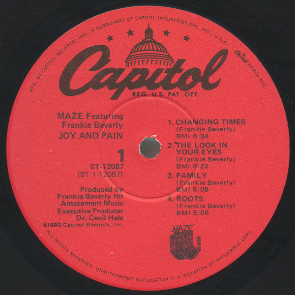 Maze Featuring Frankie Beverly : Joy And Pain (LP, Album, Win)