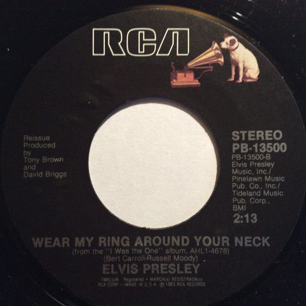 Elvis Presley : I Was The One B/W Wear My Ring Around Your Neck (7", Single, RE)