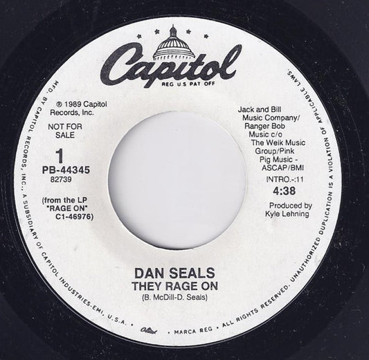Dan Seals : They Rage On (7", Promo)