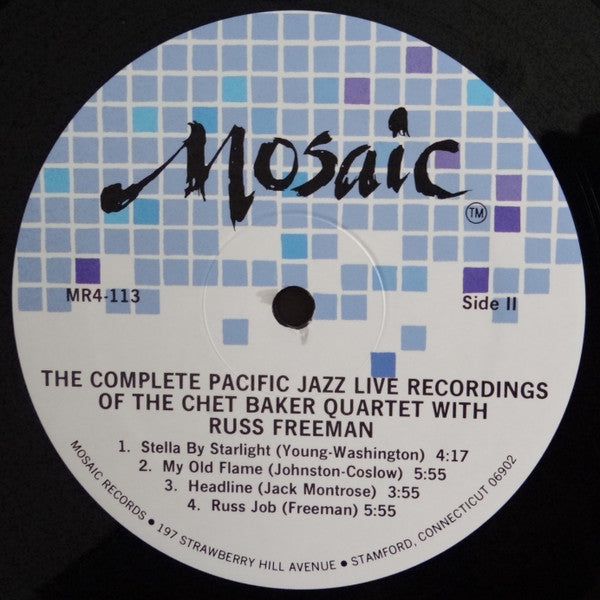 The Chet Baker Quartet* With Russ Freeman : The Complete Pacific Jazz Live Recordings Of The Chet Baker Quartet With Russ Freeman (4xLP, Album, Mono, RM + Box, Comp, Ltd)