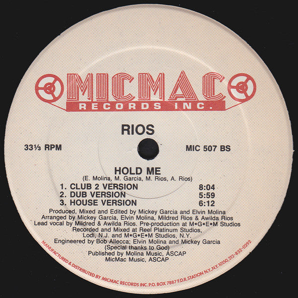 Rios* : Hold Me (12")