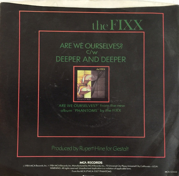 The Fixx : Are We Ourselves? / Deeper And Deeper (7", Single)