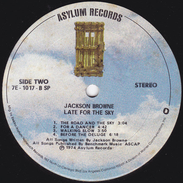 Jackson Browne : Late For The Sky (LP, Album, Club, RE, SP)