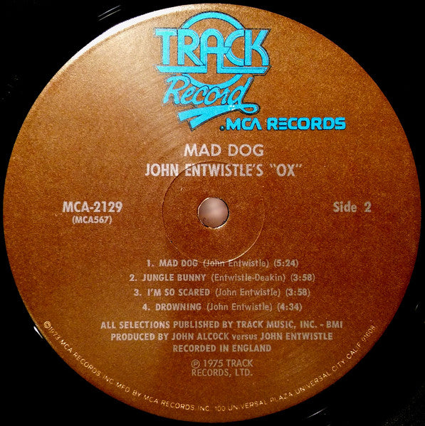 John Entwistle's Ox : Mad Dog (LP, Album, Pin)