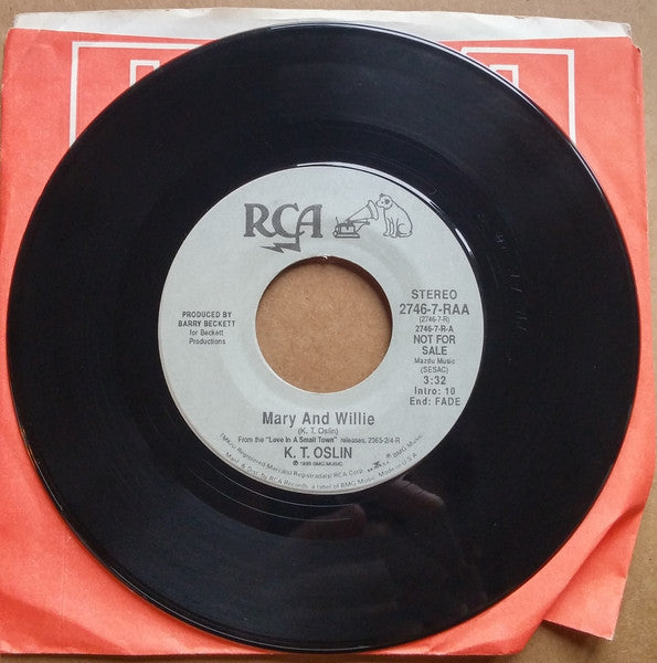 K.T. Oslin : Mary And Willie (7", Promo)