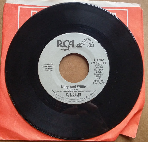 K.T. Oslin : Mary And Willie (7", Promo)