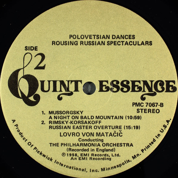 Lovro Von Matacic, Philharmonia Orchestra : Polovetsian Dances / A Night On Bald Mountain / Russian Easter Overture (LP, RE)
