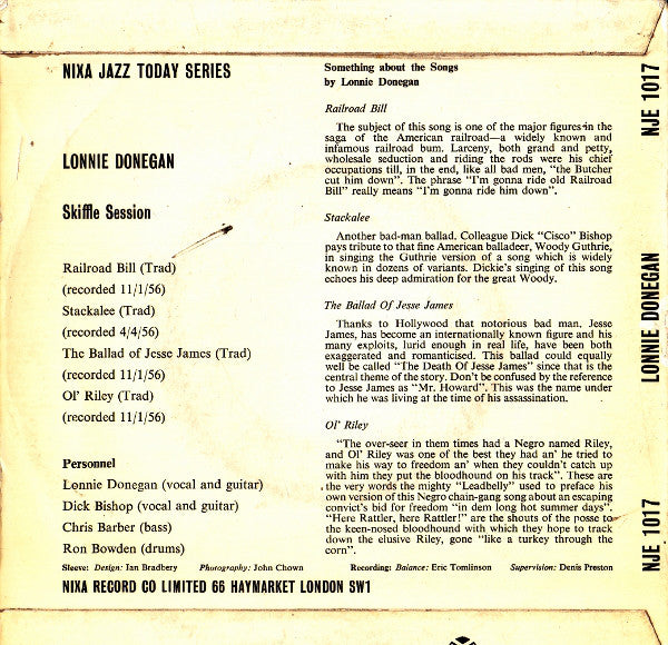 Lonnie Donegan Skiffle Group* : Skiffle Session (7", EP, 3 P)