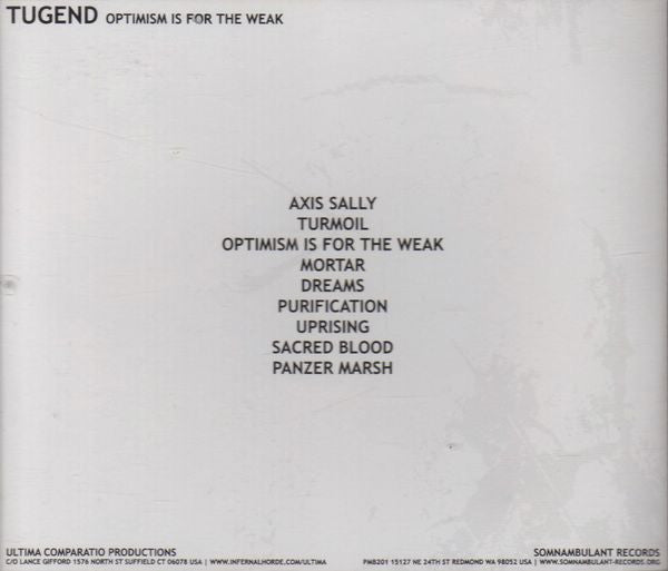Tugend : Optimism Is For The Weak (CD, Album, Ltd, RE)
