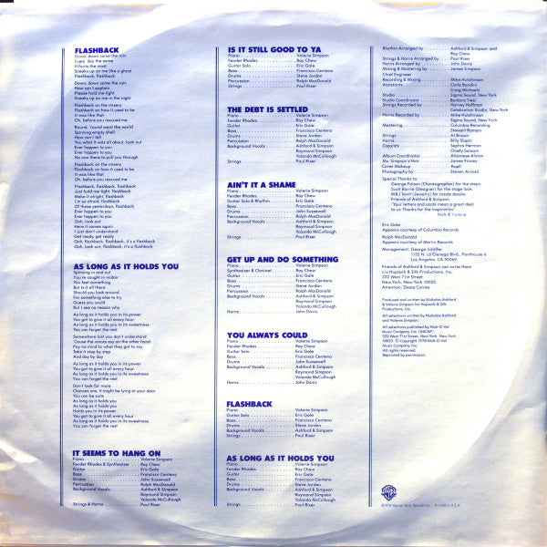 Ashford & Simpson : Is It Still Good To Ya (LP, Album, RP, Gol)