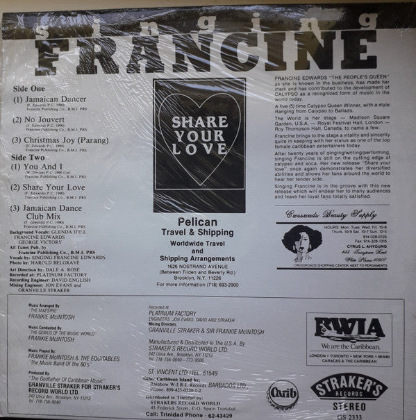 Singing Francine : Share Your Love (LP, Album)