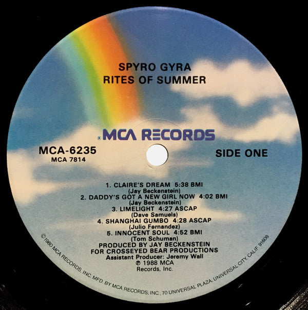 Spyro Gyra : Rites Of Summer (LP, Album, Glo)