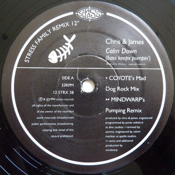 Chris & James : Calm Down (Bass Keeps Pumpin') (12", Single)