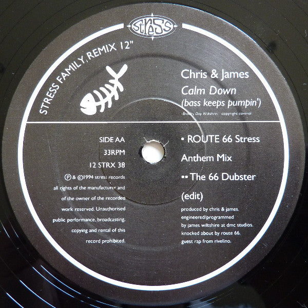 Chris & James : Calm Down (Bass Keeps Pumpin') (12", Single)
