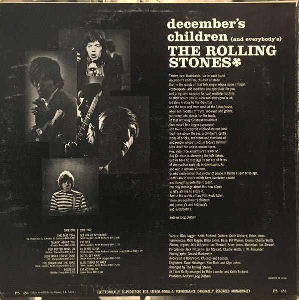The Rolling Stones : December's Children (And Everybody's) (LP, Album, RP, Ter)
