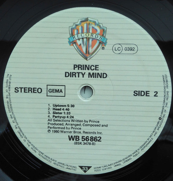 Prince : Dirty Mind (LP, Album)