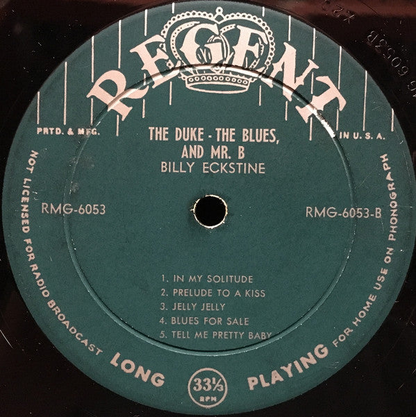 Billy Eckstine : The Duke, The Blues, And Me! (LP, Album, Comp)