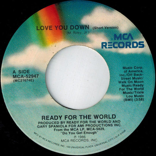 Ready For The World : Love You Down (7", Single, Pin)