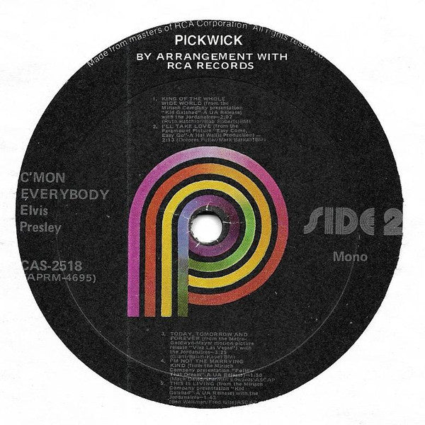 Elvis* : C'mon Everybody (LP, Album, Comp, Mono, RE)