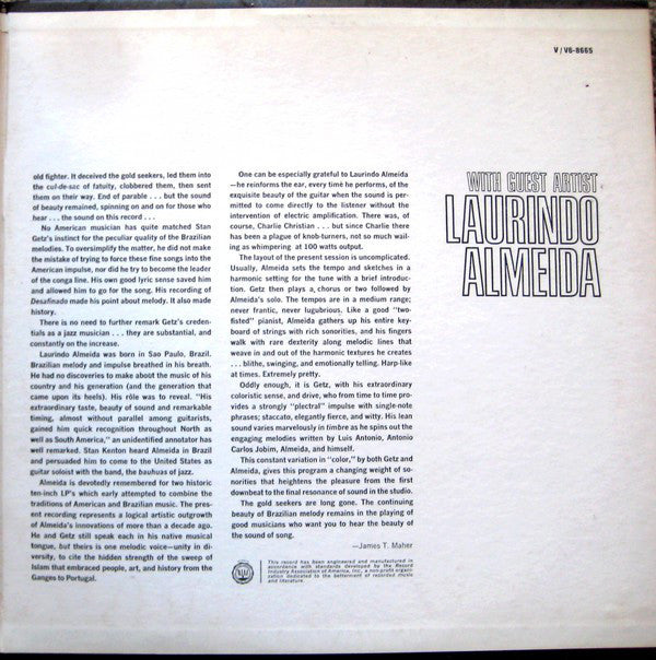 Stan Getz With Laurindo Almeida : Stan Getz With Guest Artist Laurindo Almeida (LP, Album, Mono)