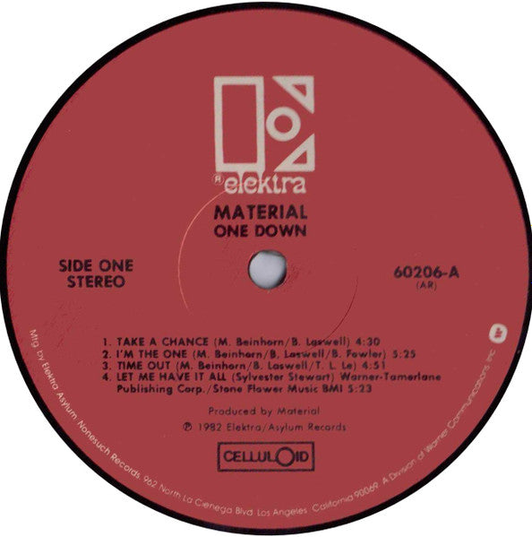 Material : One Down (LP, Album, AR)