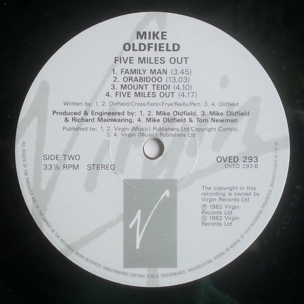 Mike Oldfield : Five Miles Out (LP, Album, RE, Gat)