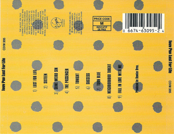 Iggy Pop : Lust For Life (CD, Album, RE)