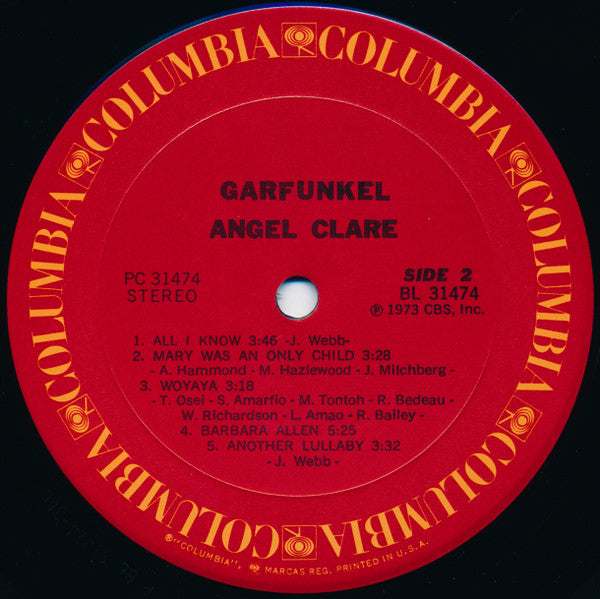 Art Garfunkel : Angel Clare (LP, Album, RE, Pit)