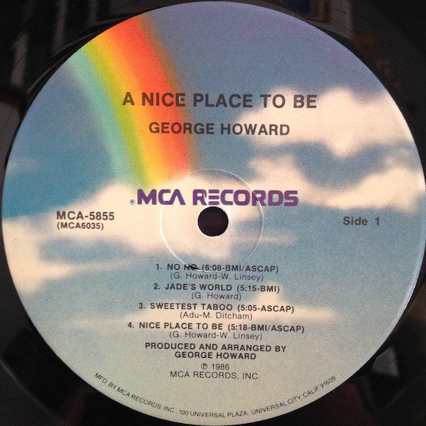 George Howard : A Nice Place To Be (LP, Album, Pin)